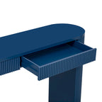 Modern Curved Console Table with Drawers, Long Sofa Side Table Narrow Entryway Table for Living Room Hallway