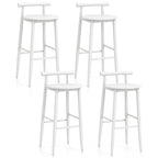 Gymax Bar Height Stools Set of 4 Bar Chair w/ Acacia Wood Frame