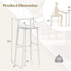 Gymax Bar Height Stools Set of 4 Bar Chair w/ Acacia Wood Frame