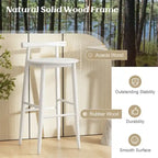 Gymax Bar Height Stools Set of 4 Bar Chair w/ Acacia Wood Frame