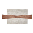 Perfectly Polished Marble Charcuterie / Tapas / Cheese Serving Board with Acacia Wood Accent