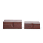 Genuine Leather Reptile Pattern Storage Boxes, Set of 2