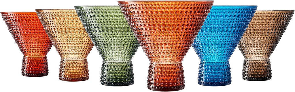 Eze Acrylic Martini Hobnail Glassware, Set of 6