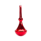 Modern Red Finial Drop Ornament, Set of 6