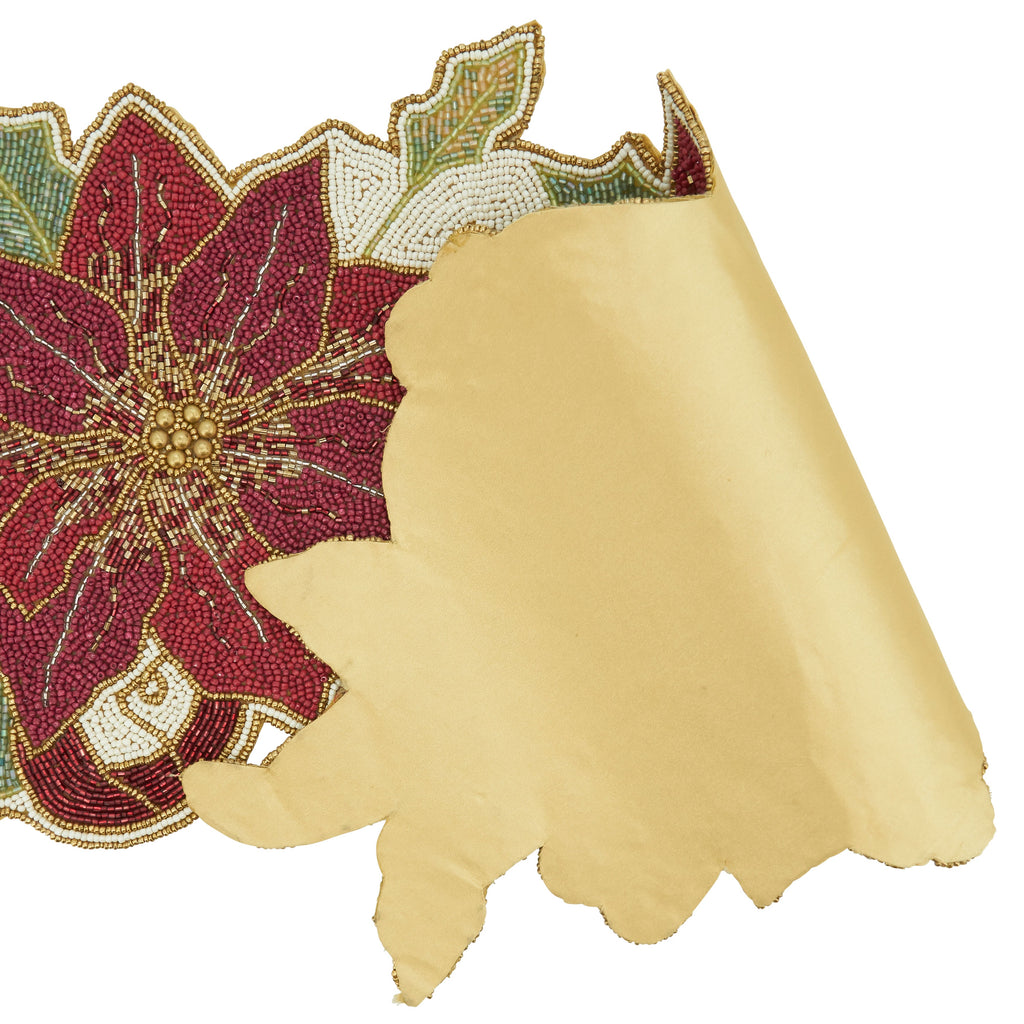 Beaded Poinsettia Table Runner