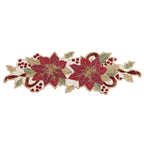 Beaded Poinsettia Table Runner
