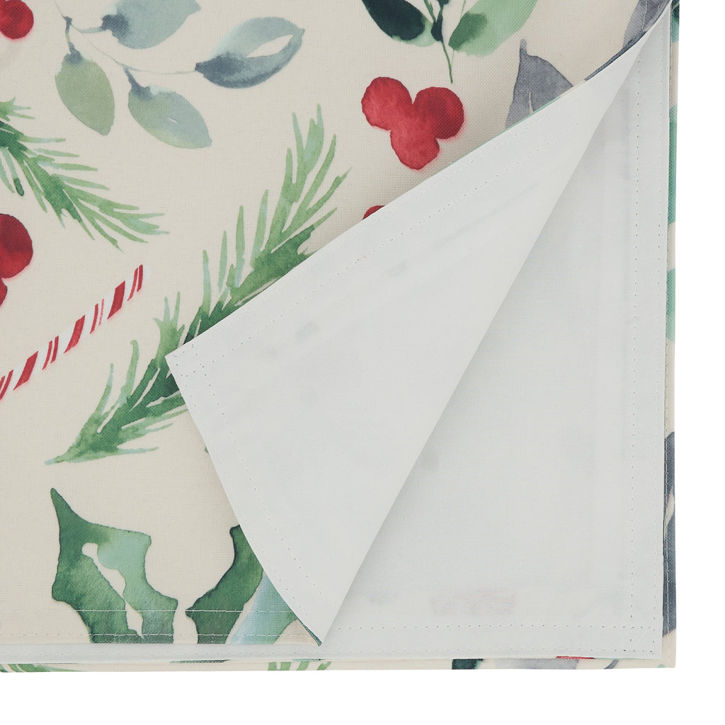 Christmas Foliage and Candy Canes Table Runner