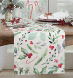 Christmas Foliage and Candy Canes Table Runner
