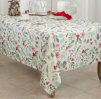Christmas Foliage and Candy Canes Tablecloth
