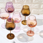 Stagioni Stemmed Wine Glassware, Set of 6, Fall Leaves