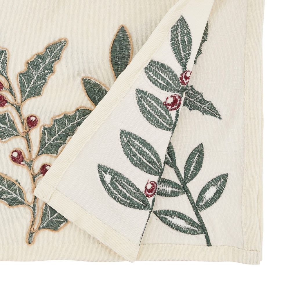 Whimsical Holly Berry Vine Table Runner