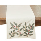 Whimsical Holly Berry Vine Table Runner