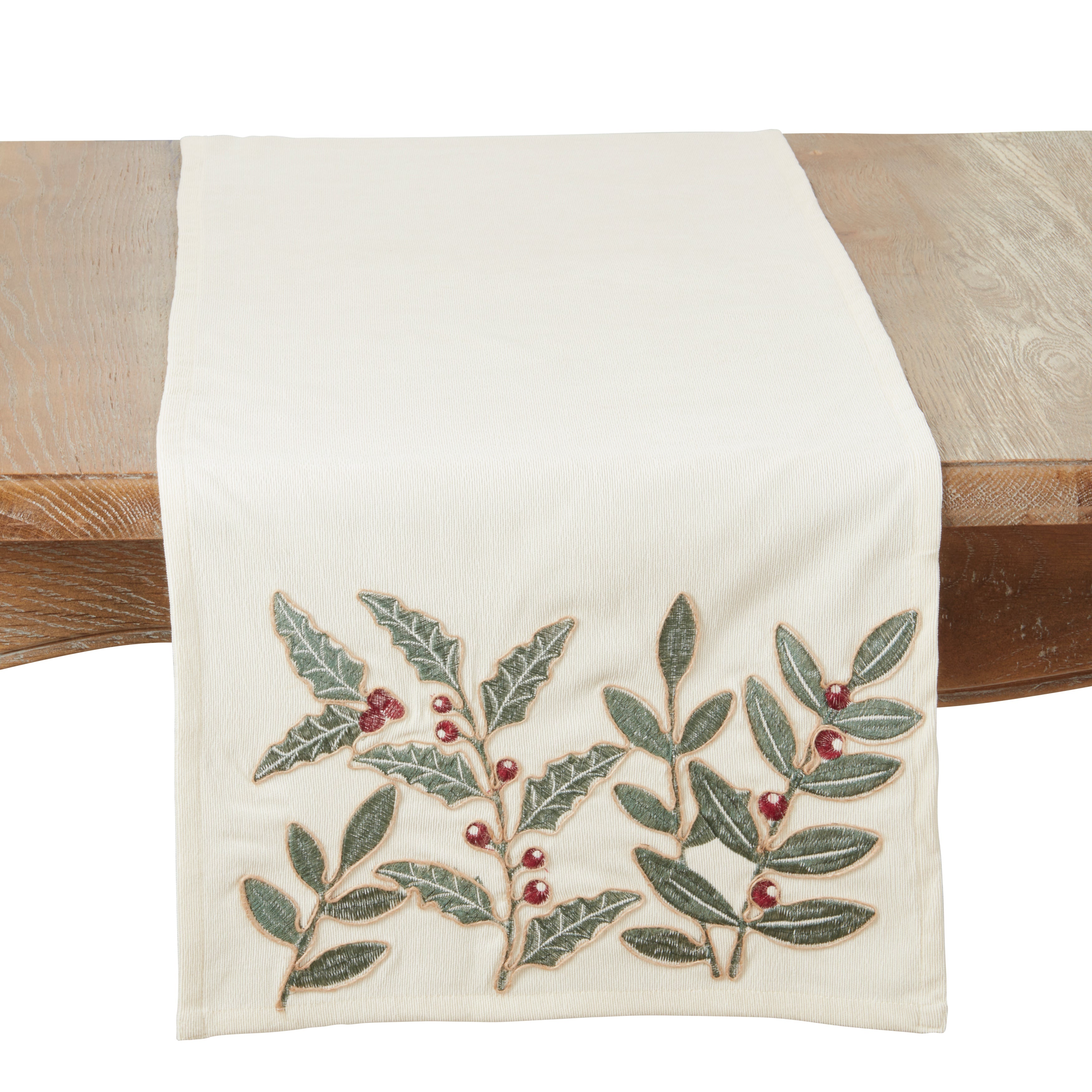 Whimsical Holly Berry Vine Table Runner