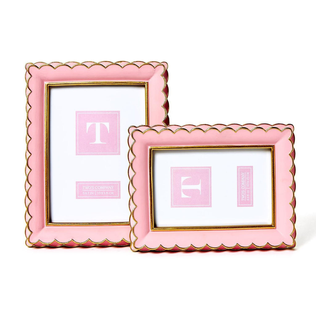 Scalloped Picture Frames, Set of 2