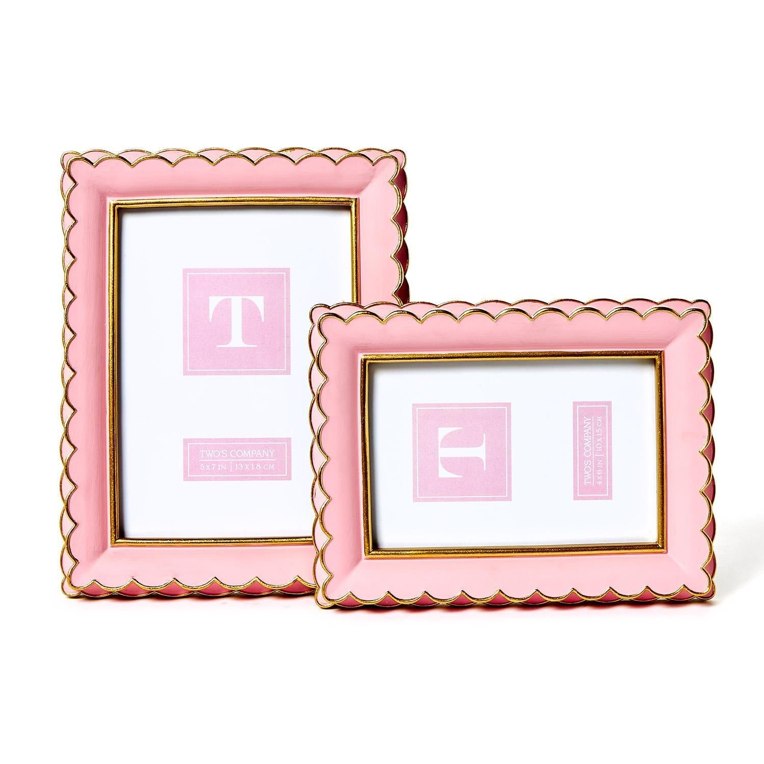 Scalloped Picture Frames, Set of 2