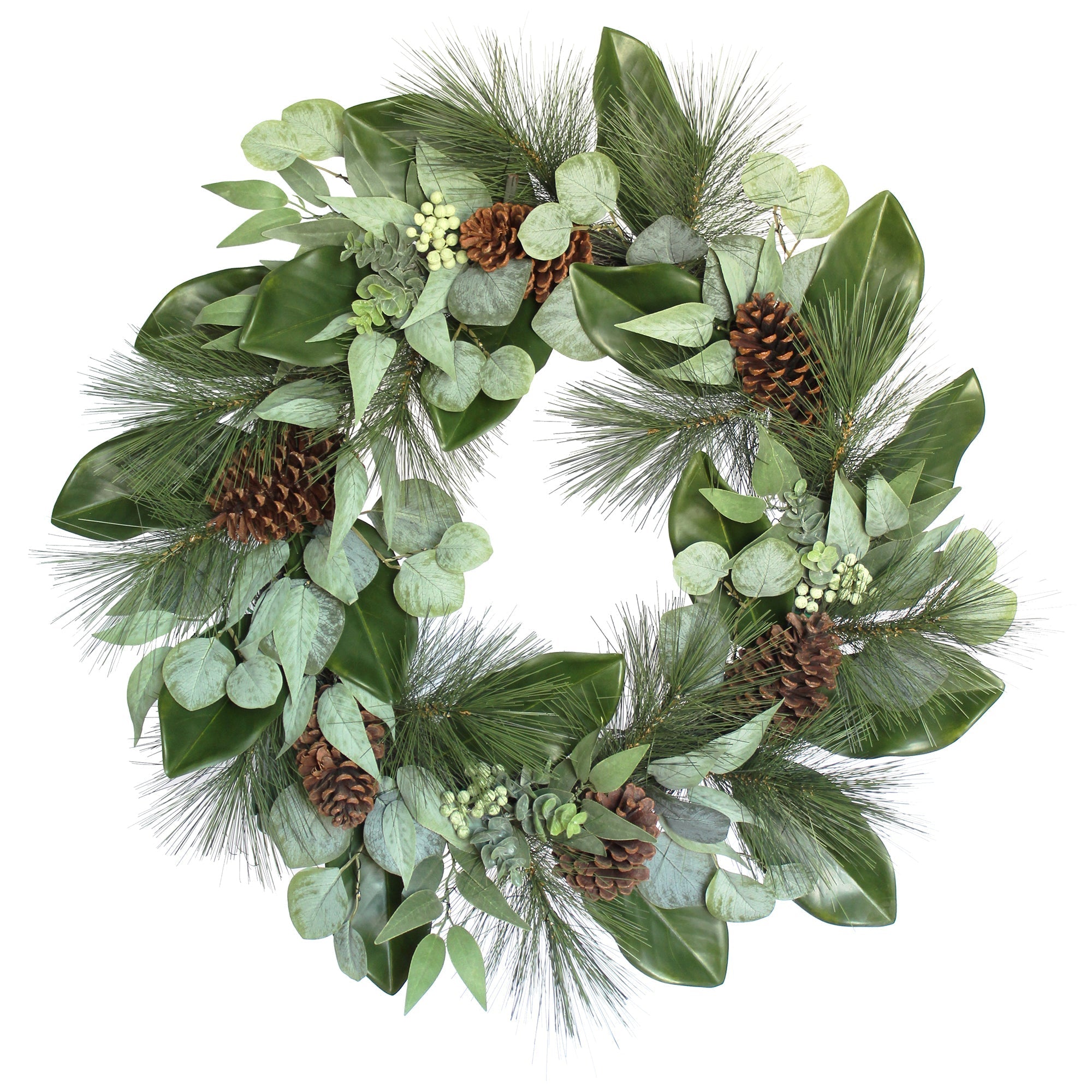 28 Magnolia, Eucalyptus, Pinecone, & Needle Pine Wreath