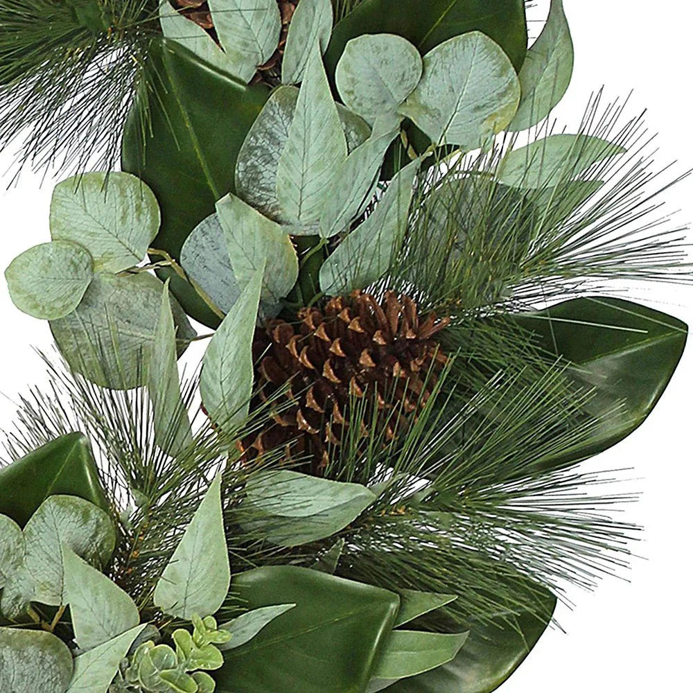 28 Magnolia, Eucalyptus, Pinecone, & Needle Pine Wreath