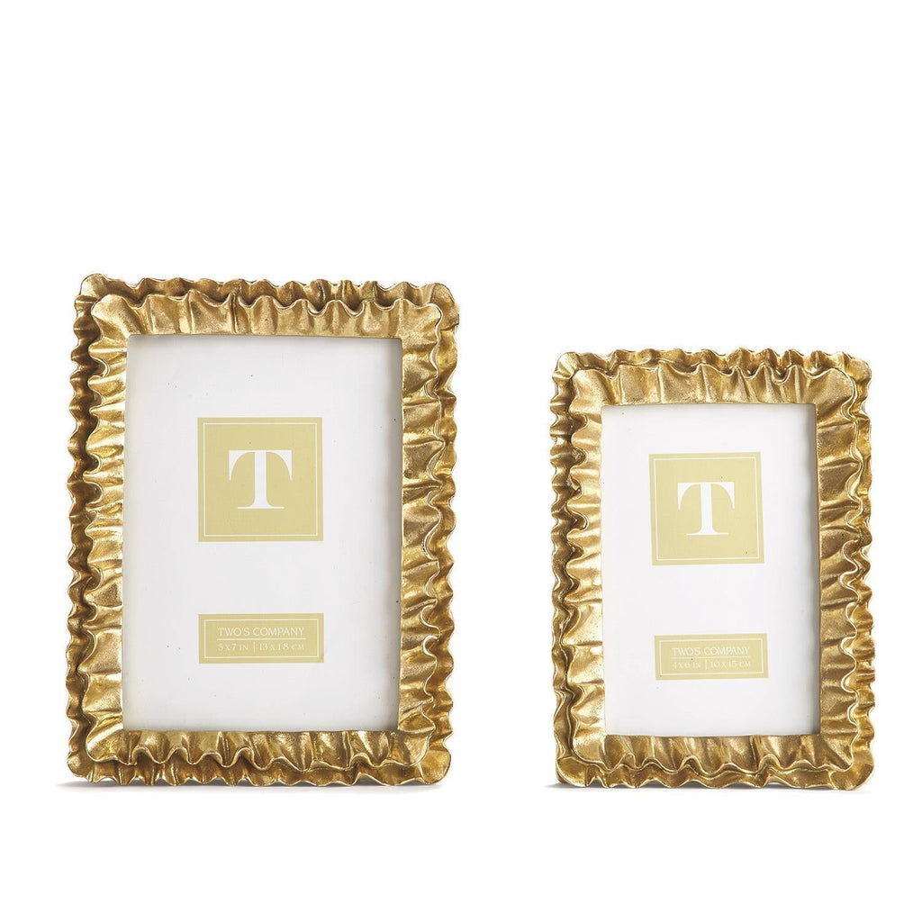 Gold Ruffles Photo Frame, Set of 2