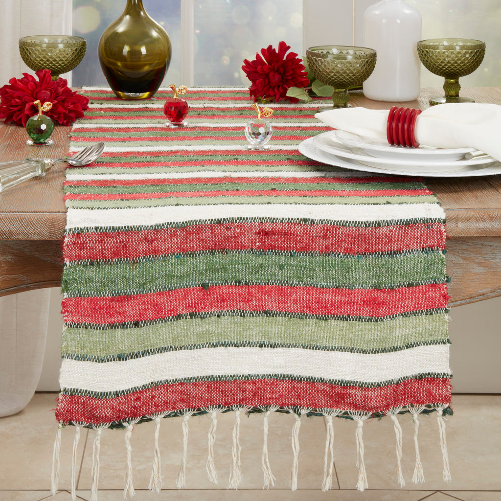 Wide Striped Table Runner