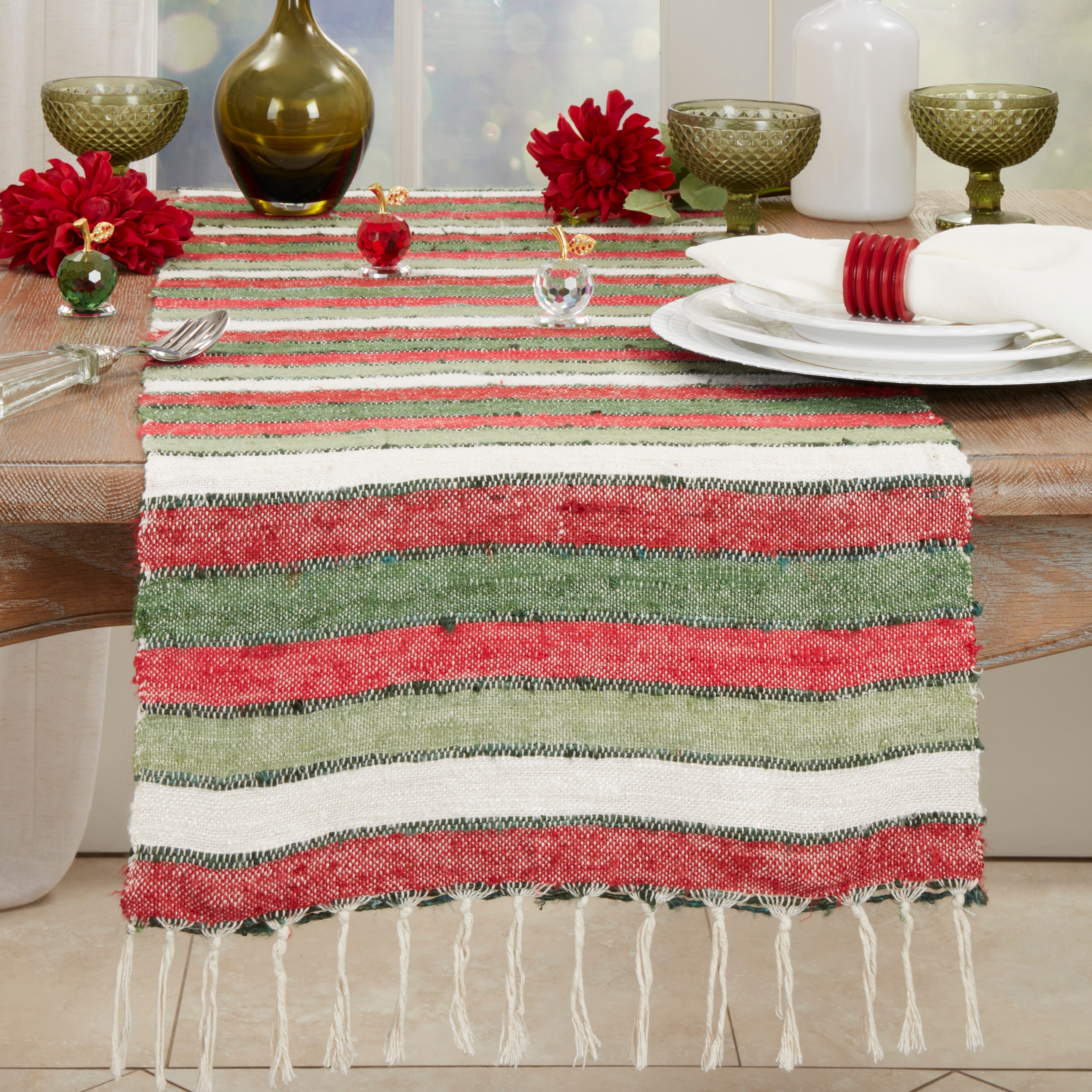 Wide Striped Table Runner