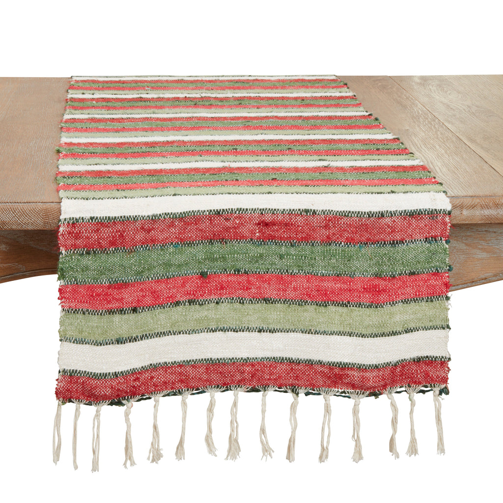 Wide Striped Table Runner