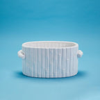 Faux Bamboo Oval Centerpiece / Cachepot with Handles