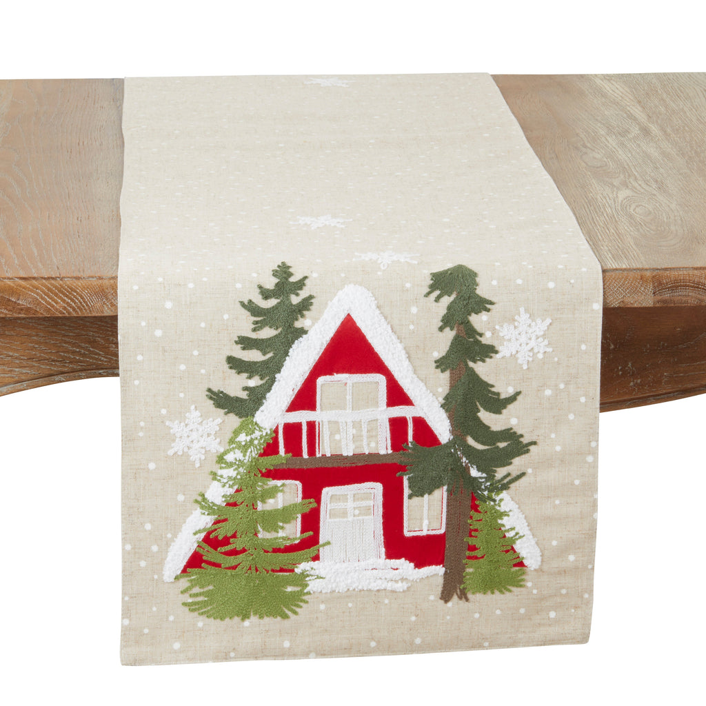 Cozy Christmas Cottage Table Runner