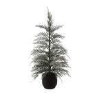 2' Flocked Cedar Tree with Lifelike Snowy Flocking