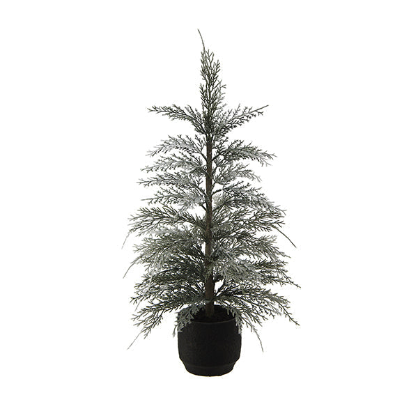 2' Flocked Cedar Tree with Lifelike Snowy Flocking