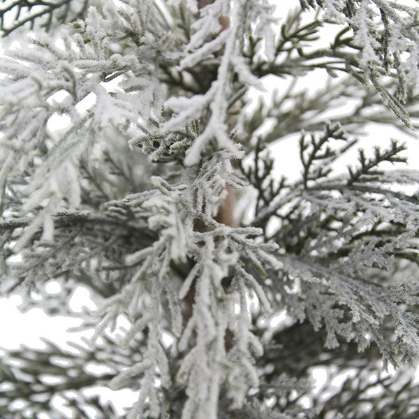 2' Flocked Cedar Tree with Lifelike Snowy Flocking