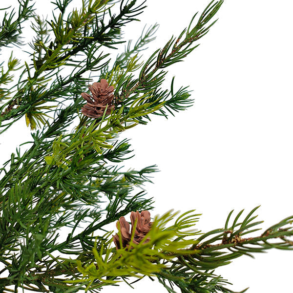 2' Pine Tree with Lifelike Branches and Rustic Pinecones in Brown Wired Basket