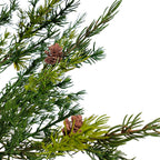 2' Pine Tree with Lifelike Branches and Rustic Pinecones in Brown Wired Basket