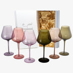 Stagioni Stemmed Wine Glassware, Set of 6, Fall Leaves