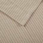 Beige & White Stripes 100% Cotton Flannel Printed Sheet Set