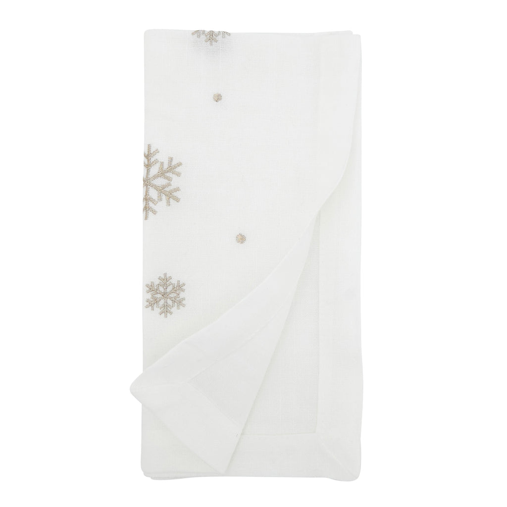 Frosty Flakes Embroidered Snowflake Napkin, Set of 4