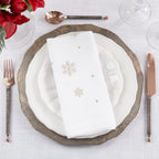 Frosty Flakes Embroidered Snowflake Napkin, Set of 4