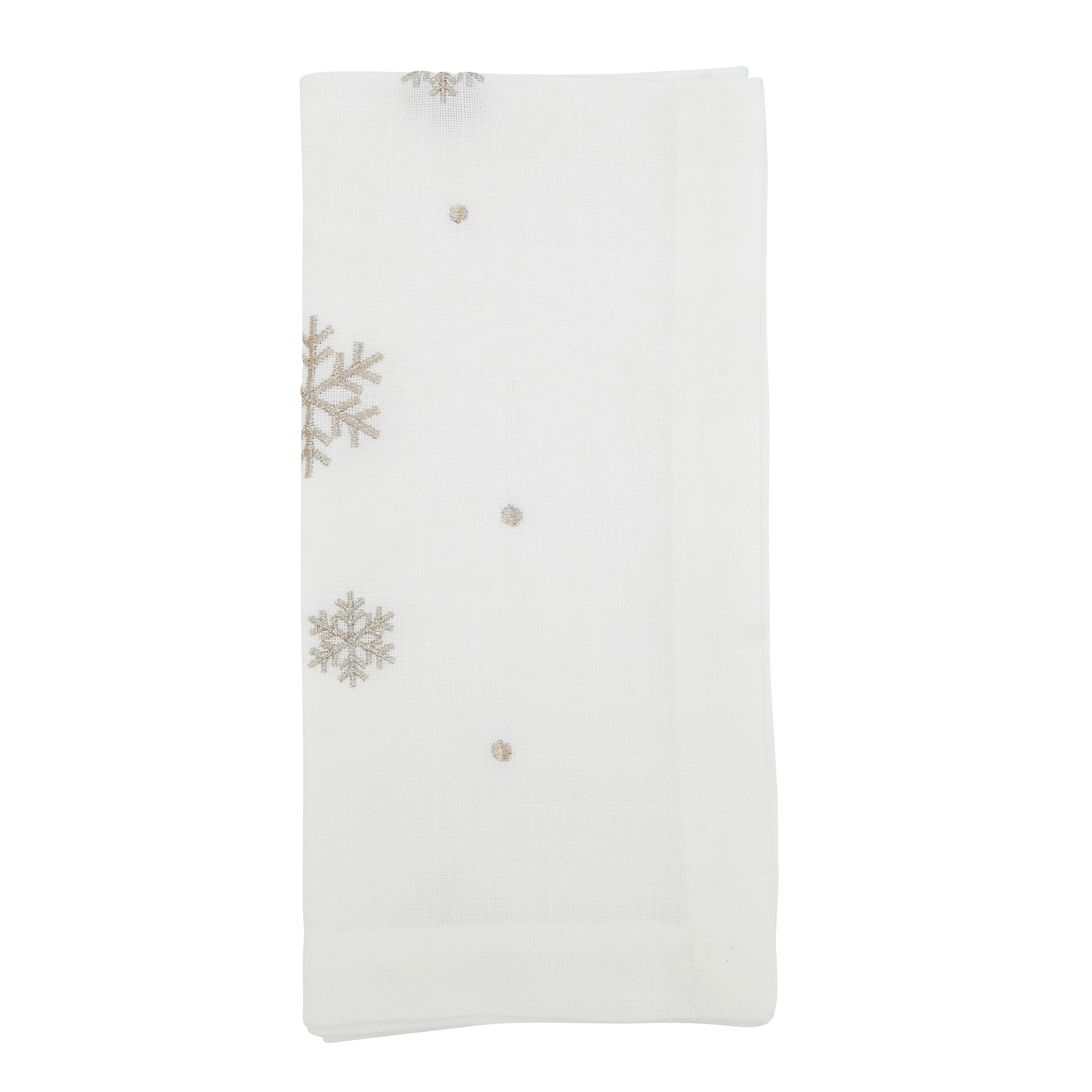 Frosty Flakes Embroidered Snowflake Napkin, Set of 4