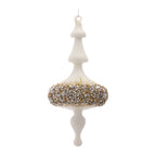 Modern Glass Finial Ornament with Gold Bead Accent, Set of 6