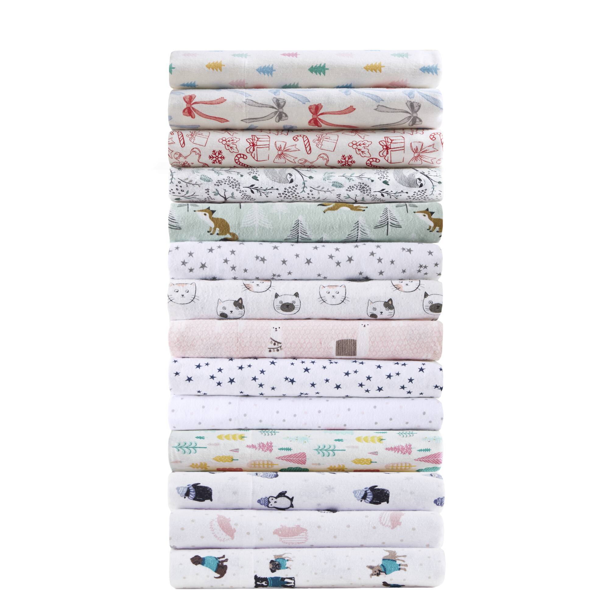 Tree Block 100% Cotton Flannel Pigment Printed Sheet Set