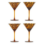 Tortoise Print Martini Glass, Set of 4