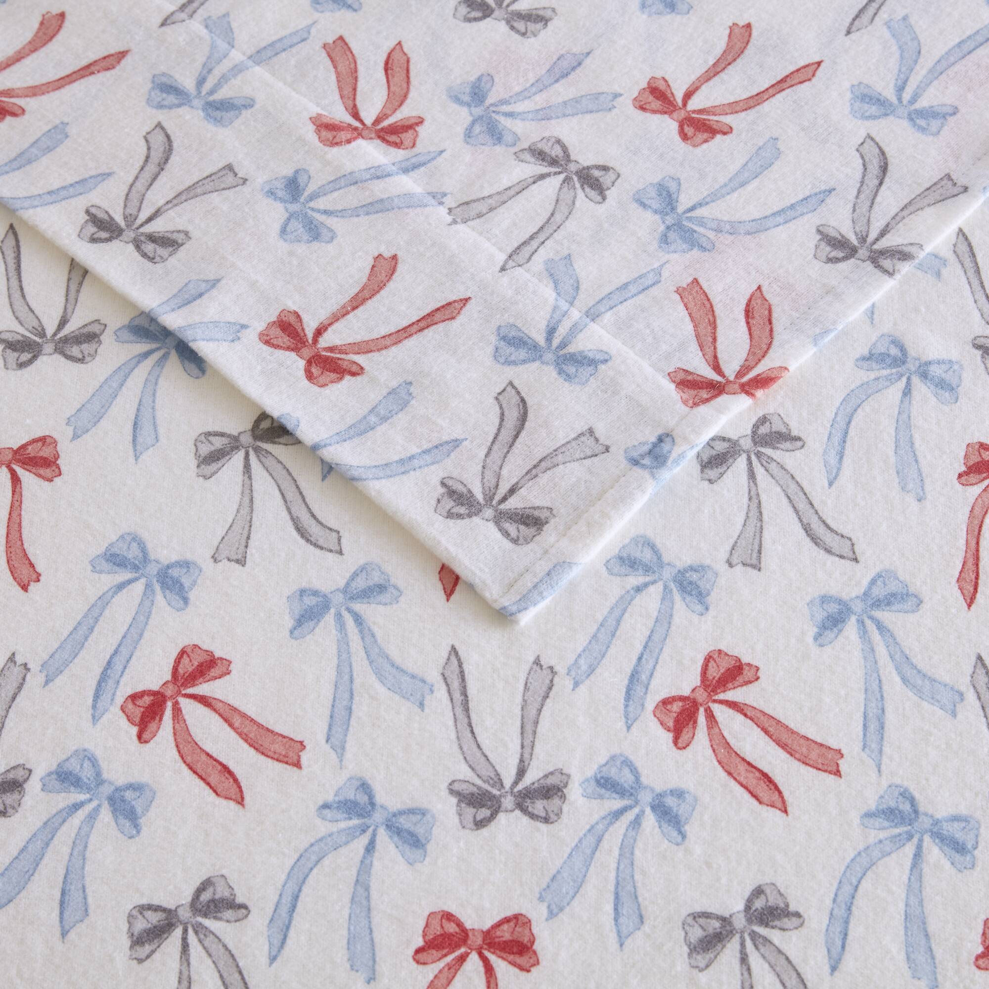 Happy Bows 100% Cotton Flannel Pigment Printed Sheet Set