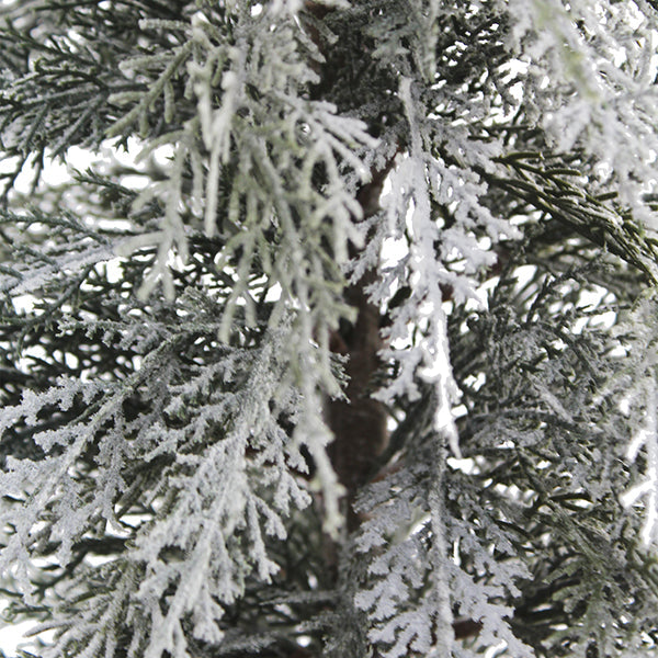 3' Flocked Cedar Tree with Snowy Flocking