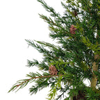 3' Pine Tree in Rustic Brown Basket with Mini Pinecones