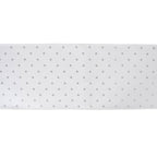 Metallic White & Silver Reversible Polka Dot Table Runner