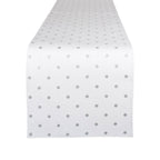 Metallic White & Silver Reversible Polka Dot Table Runner