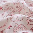 Holiday Doodles 100% Cotton Flannel Pigment Printed Sheet Set