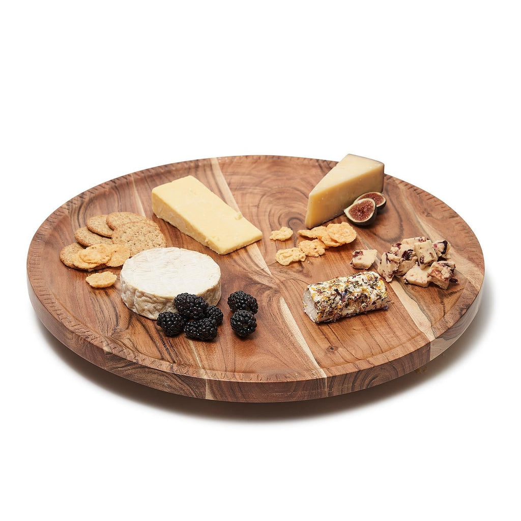 Rotating Lazy Susan Charcuterie with Hand-Etched Border