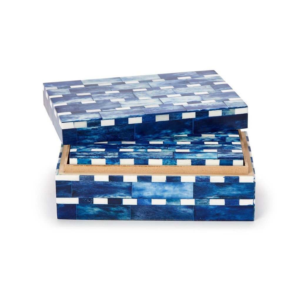 Indigo Covered Box, Set of 2