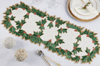 Beaded Holly Table Runner