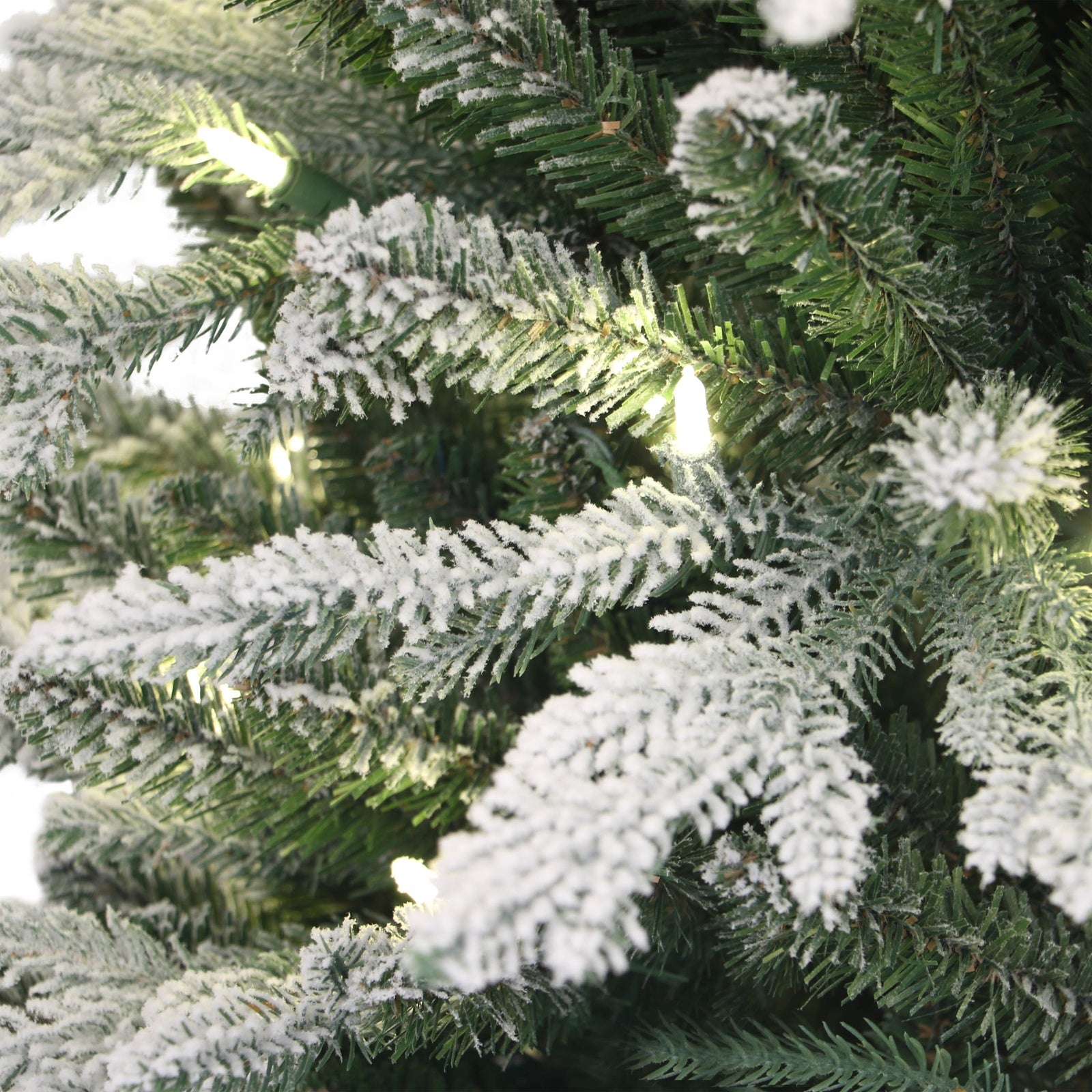 4.5 ft Pre-lit Potted Flocked Arctic Fir Artificial Christmas Tree with Clear Lights